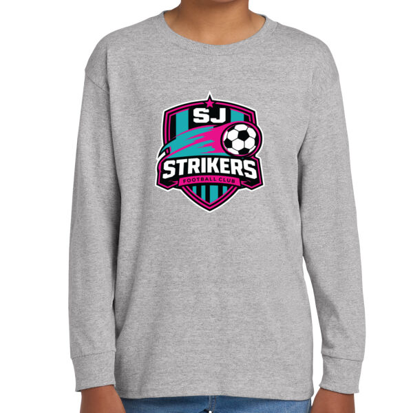 Strikers Soccer Youth Heavy Cotton 100% Cotton Long Sleeve T Shirt Thumbnail