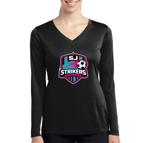 Strikers Soccer Ladies Long Sleeve PosiCharge Competitor V Neck Tee Thumbnail