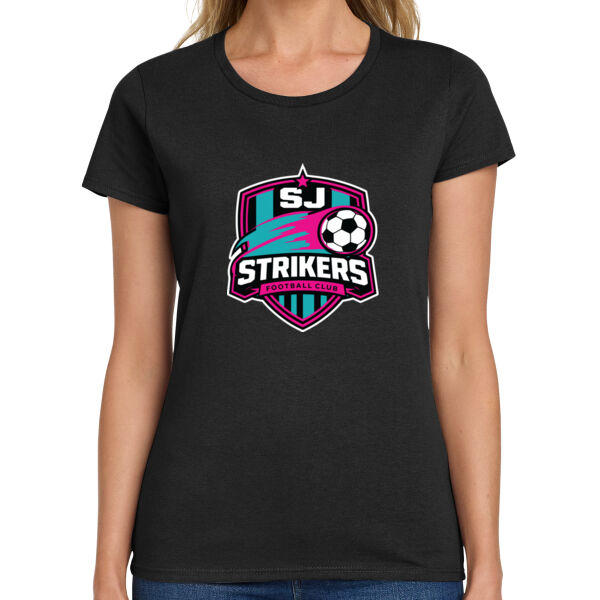 Strikers Soccer - Ladies Heavy Cotton 100% Cotton T Shirt Thumbnail